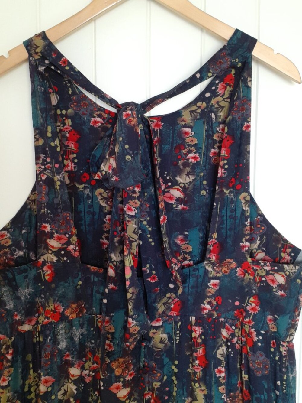 NWT Natural Life Halle Halter Dress in Blue Watercolor Floral Size XL - Picture 7 of 16